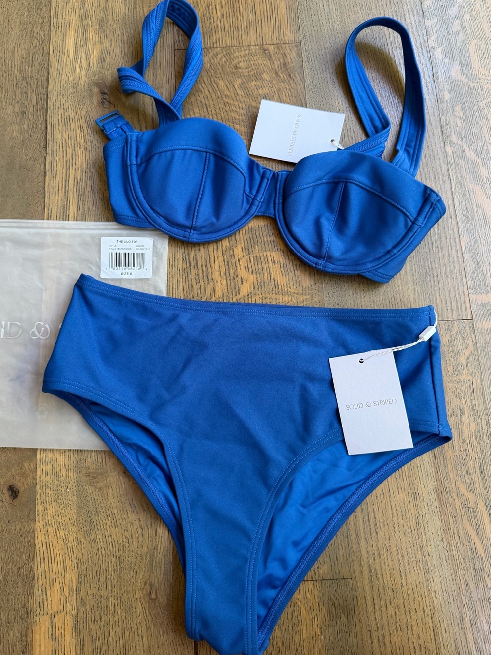 SOLID & STRIPED cobalt blue bikini set